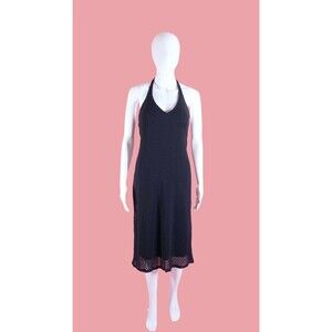 1990s-Y2K Vintage BETSEY JOHNSON NY. Swiss Halter Dress. S-M. AS IS. DAMAGED